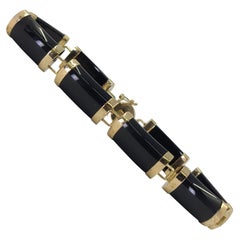 Onyx-Armband aus 10 Karat Gelbgold