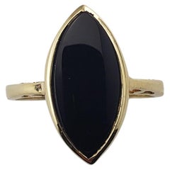 10 Karat Gelbgold Onyx Ring Größe 6