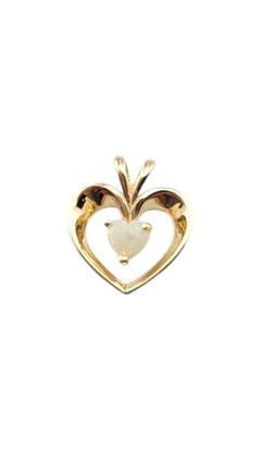 10 Karat Yellow Gold Opal Open Heart Pendant #21134