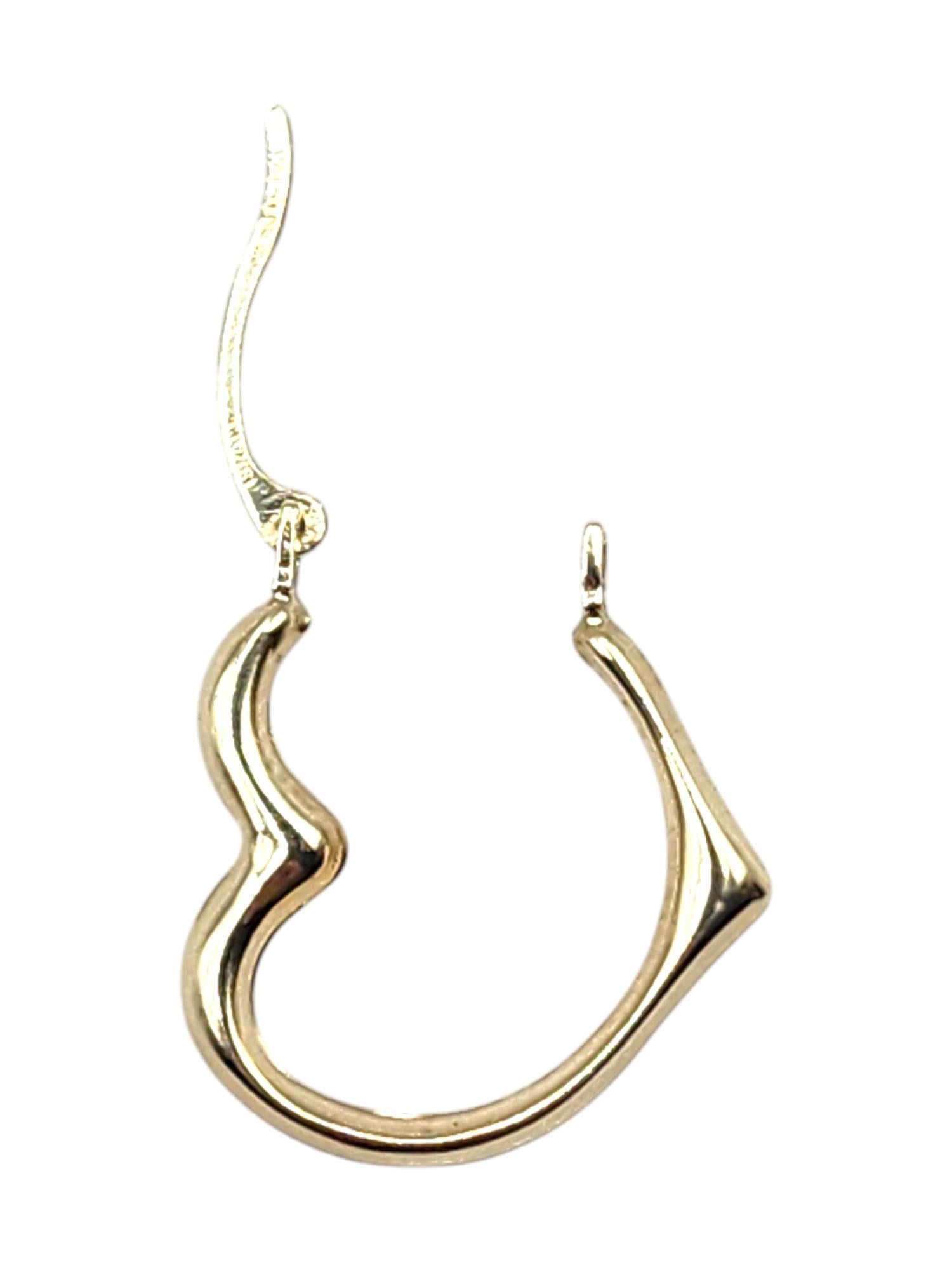 Créoles en or jaune 10 carats en forme de cœur ouvert n° 20476 en vente 2