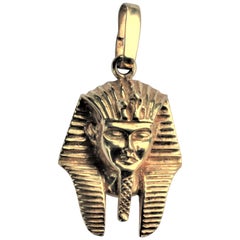 Vintage 10 Karat Yellow Gold Pendant of King Tut's Death Mask