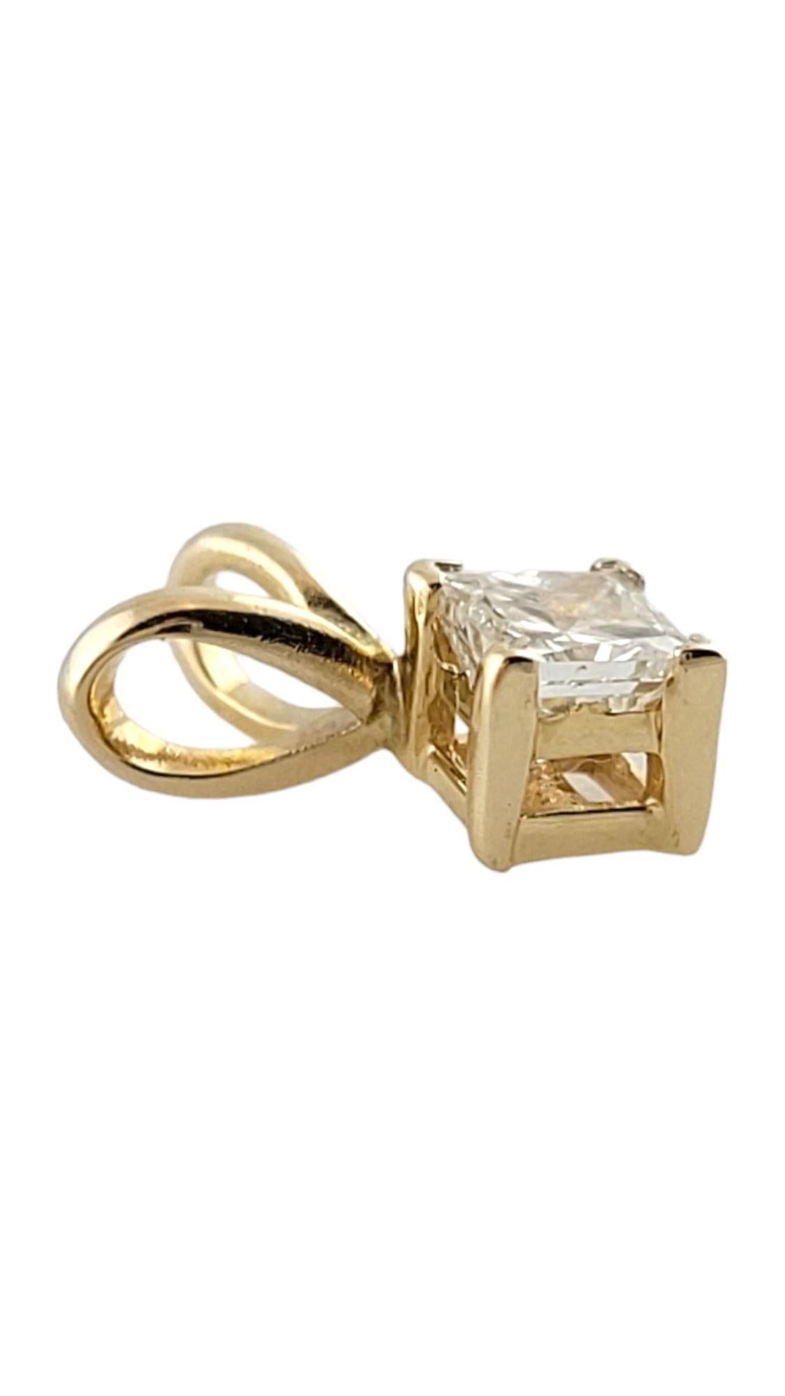 10 Karat Yellow Gold Princess Cut Diamond Pendant #18212 In Good Condition For Sale In Washington Depot, CT