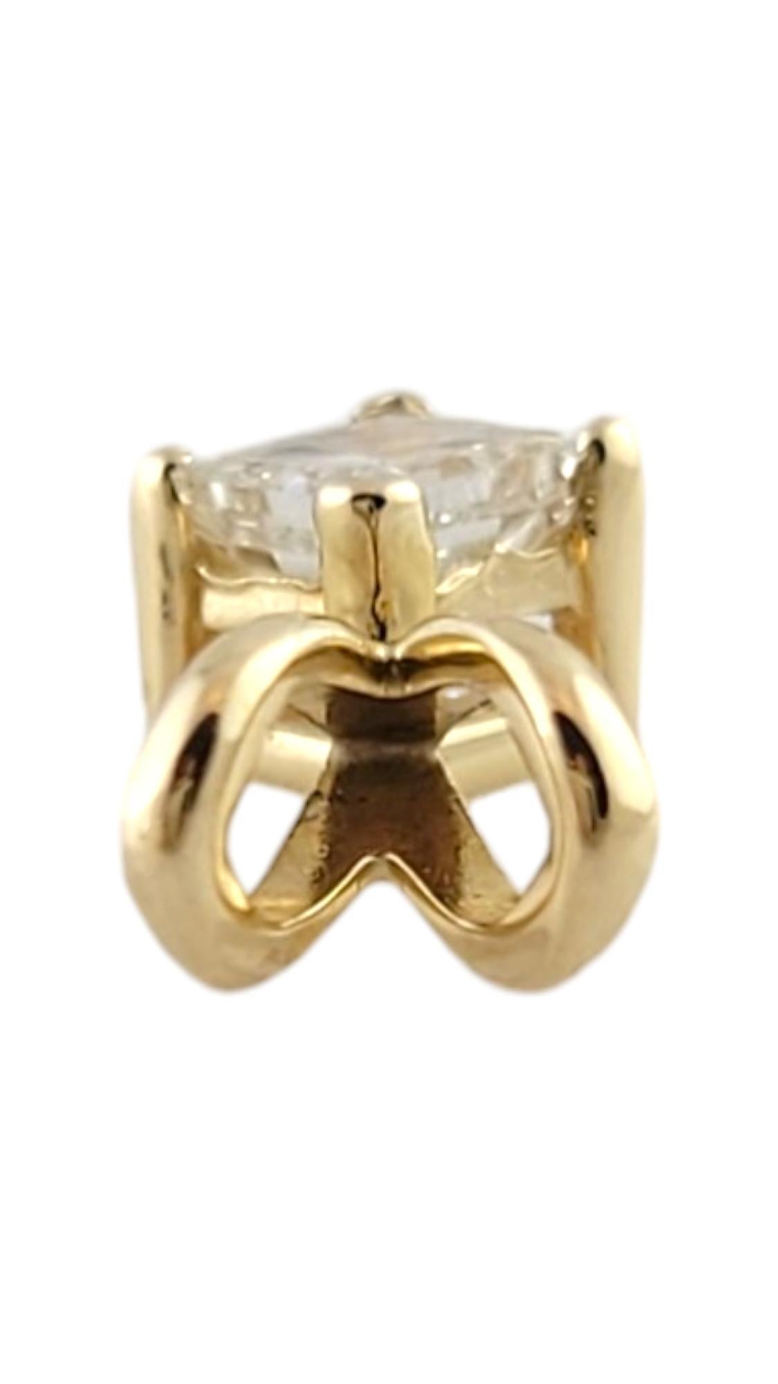 10 Karat Yellow Gold Princess Cut Diamond Pendant #18212 For Sale 1