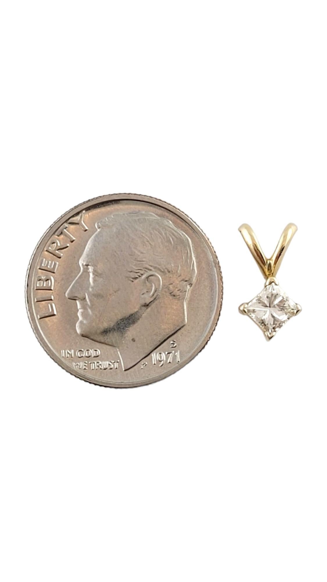 10 Karat Yellow Gold Princess Cut Diamond Pendant #18212 For Sale 2