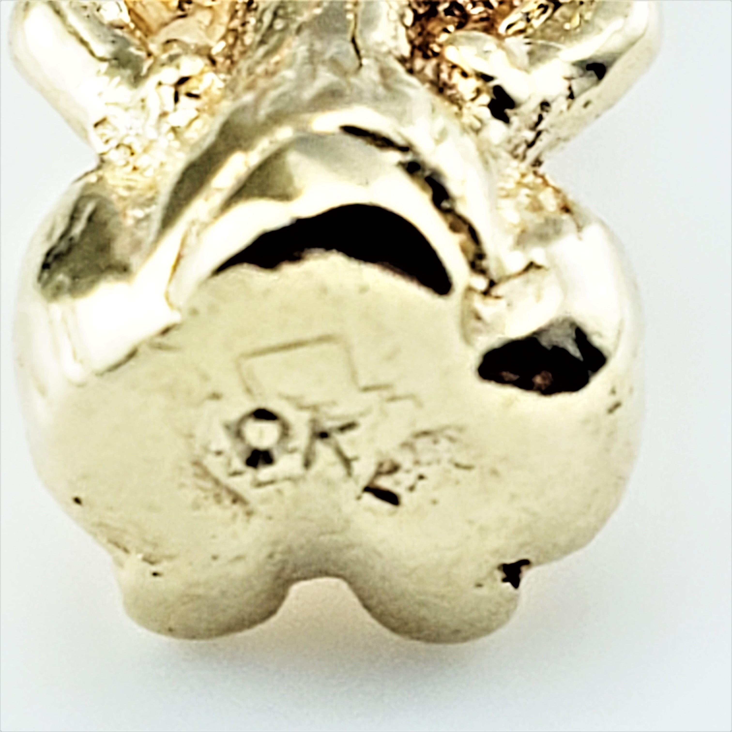 Breloque en or jaune 10 carats en forme de lapin en vente 2