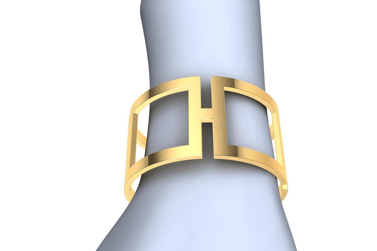 Bracciale rettangolare in oro giallo 10 carati in vendita 1