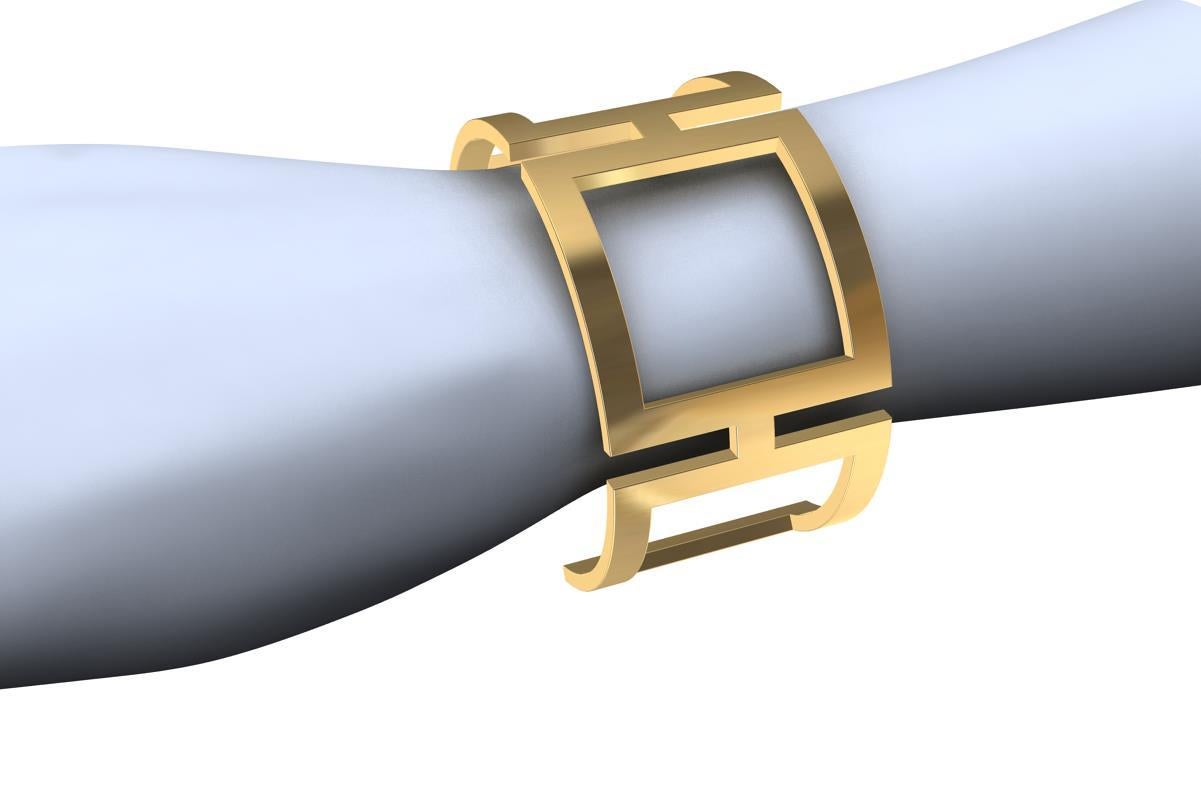 Bracciale rettangolare in oro giallo 10 carati in vendita 3