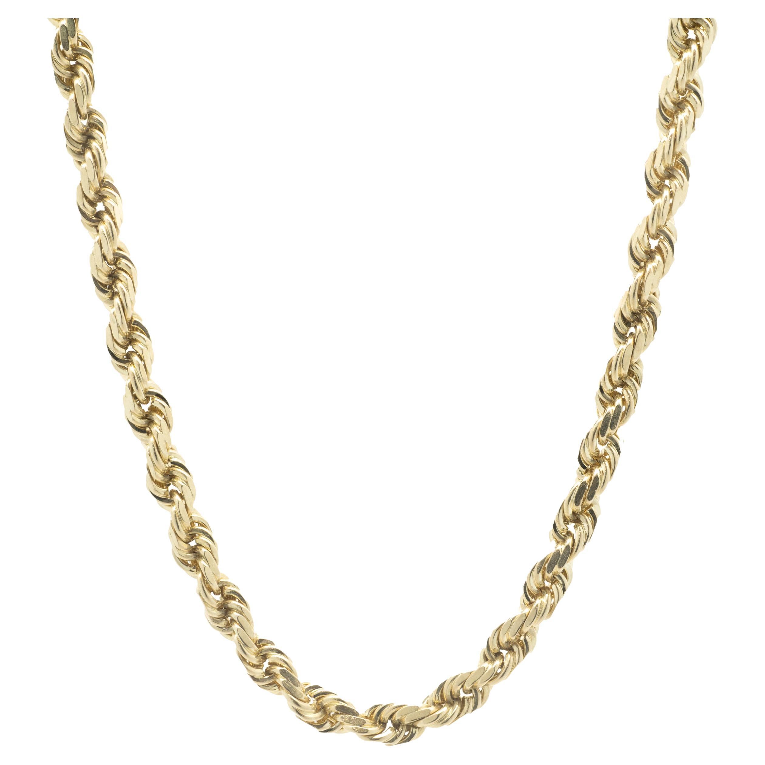 10 Karat Yellow Gold Rope Chain For Sale