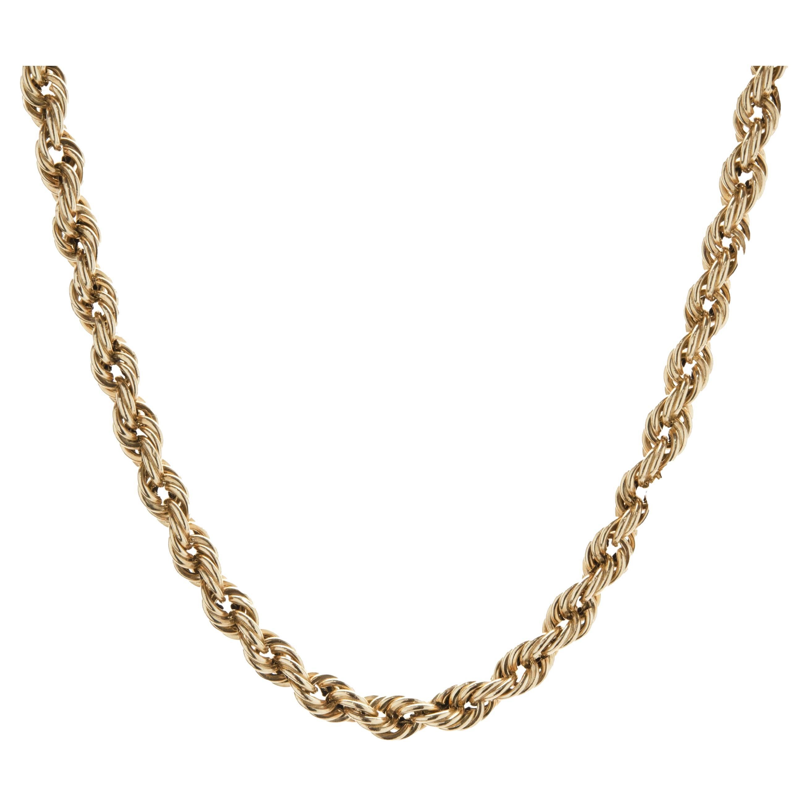 Designer Rope Necklace Gold Chain Solid 18 Karat Yellow Gold For Sale at 1stDibs turkish rope