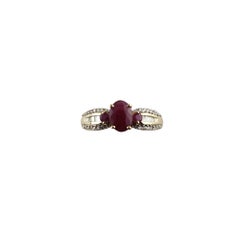 10 Karat Yellow Gold Ruby and Diamond Ring