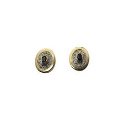 10 Karat Yellow Gold Natural Sapphire and Diamond Earrings