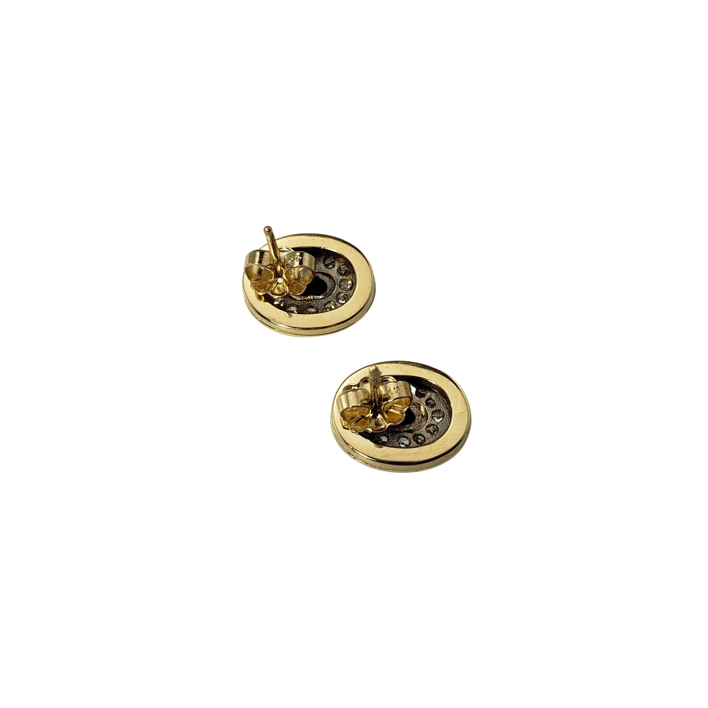 Women's 10 Karat Yellow Gold Natural Sapphire and Diamond Earrings For Sale