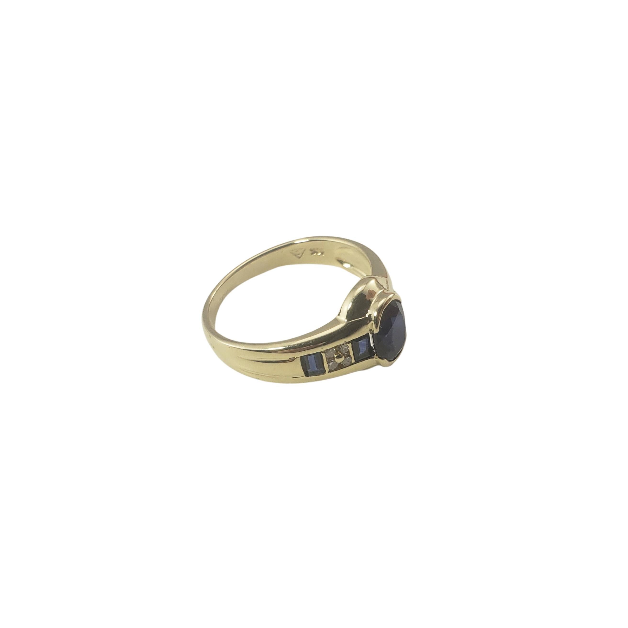 Women's 10 Karat Yellow Gold Sapphire and Diamond Ring