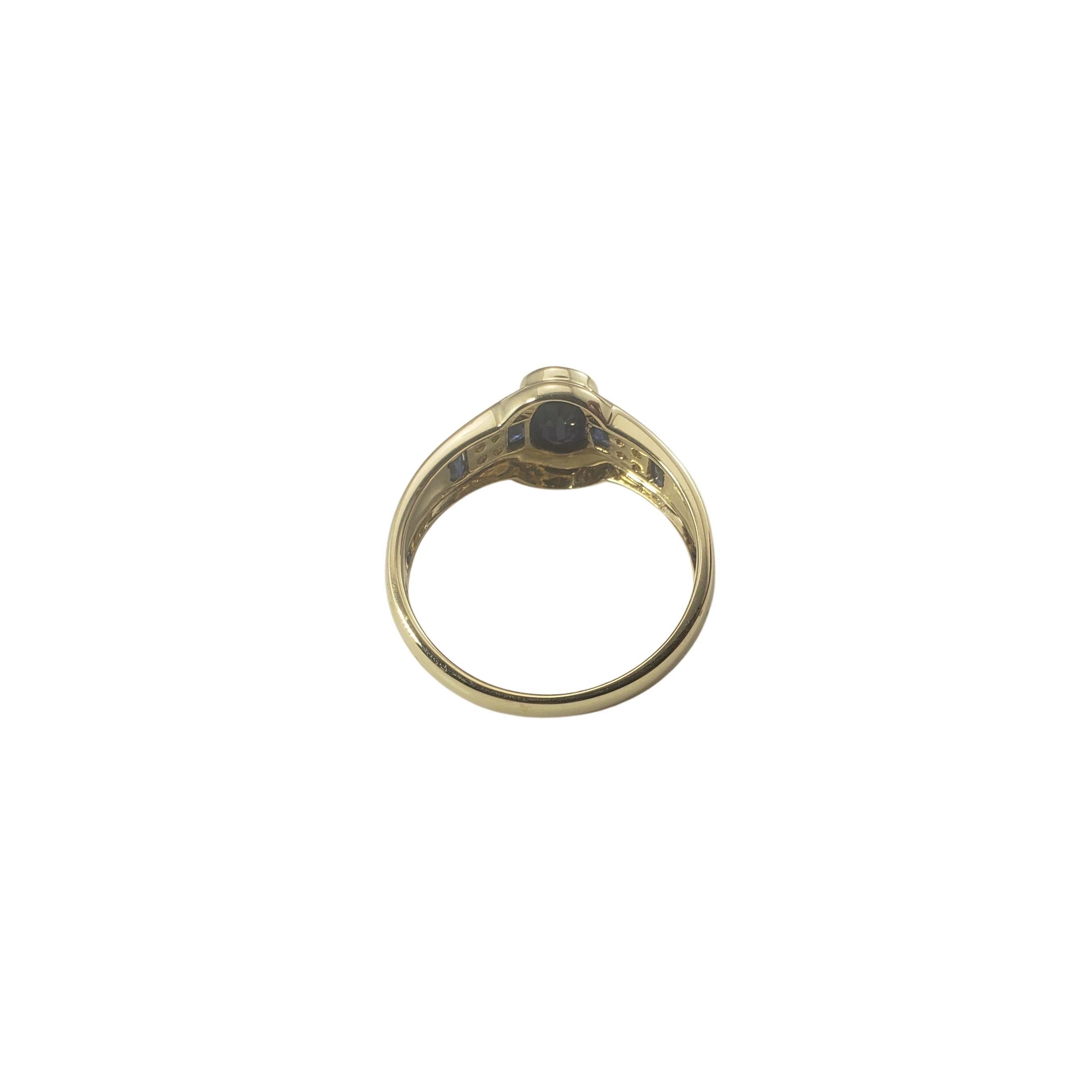 10 Karat Yellow Gold Sapphire and Diamond Ring 1