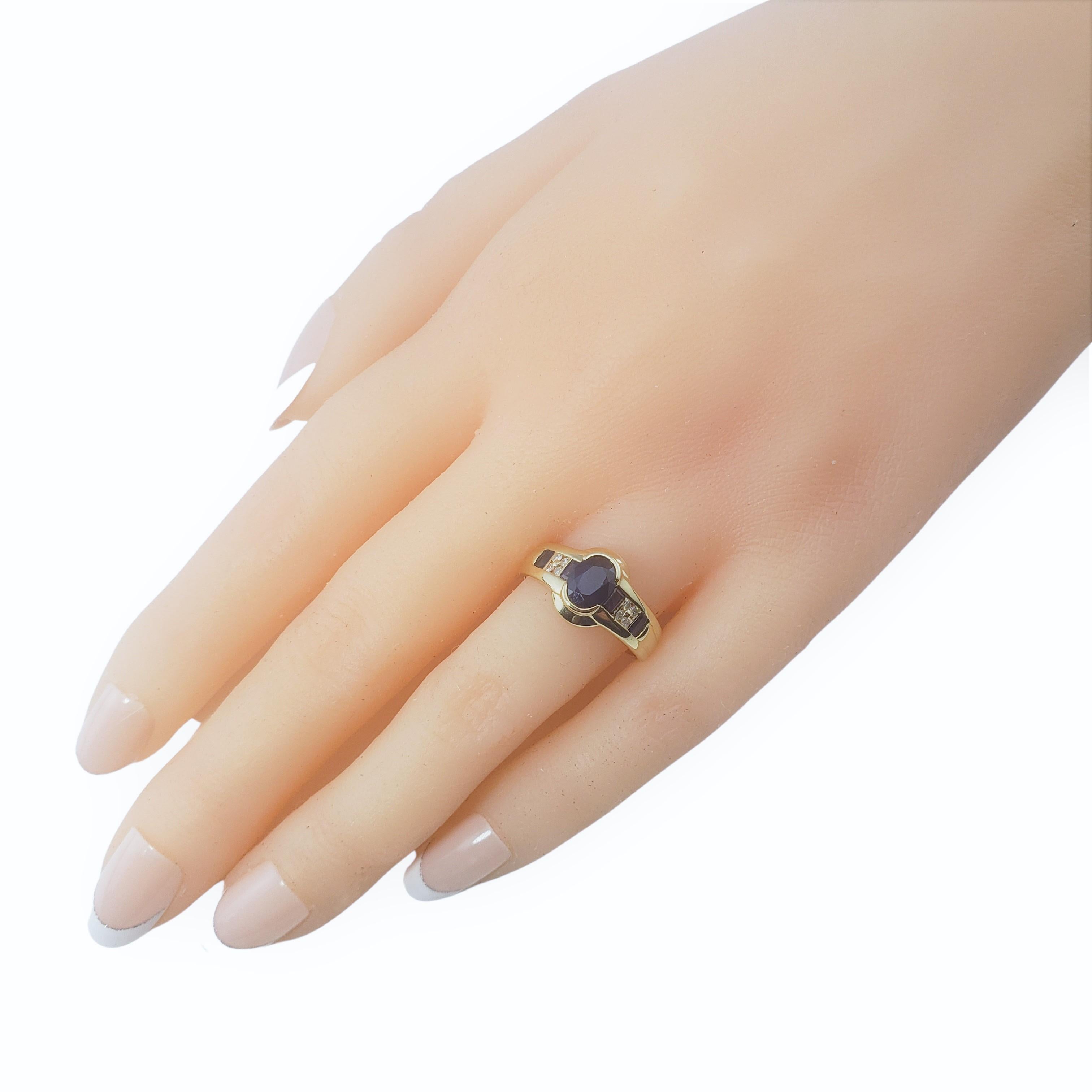 10 Karat Yellow Gold Sapphire and Diamond Ring 3
