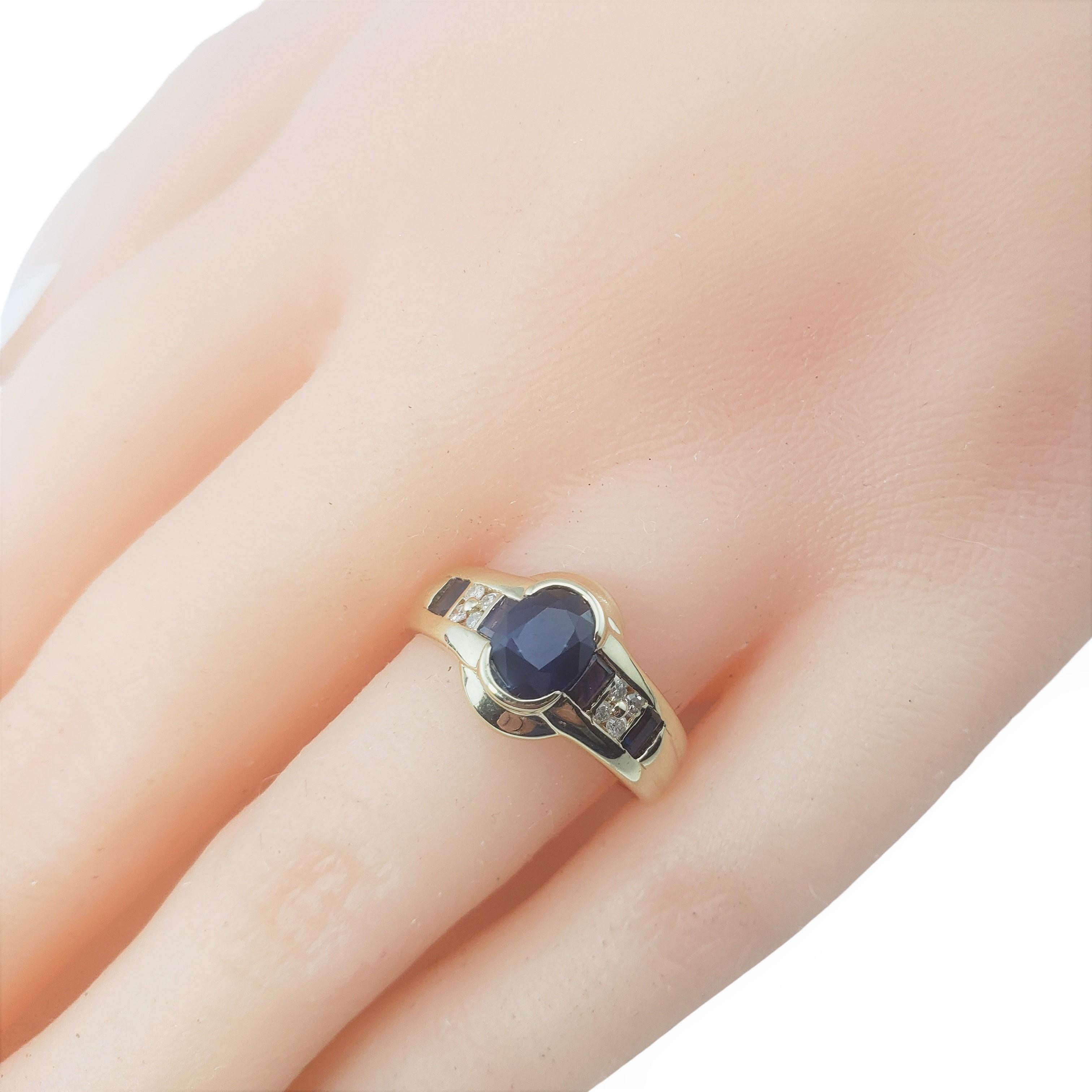 10 Karat Yellow Gold Sapphire and Diamond Ring 4