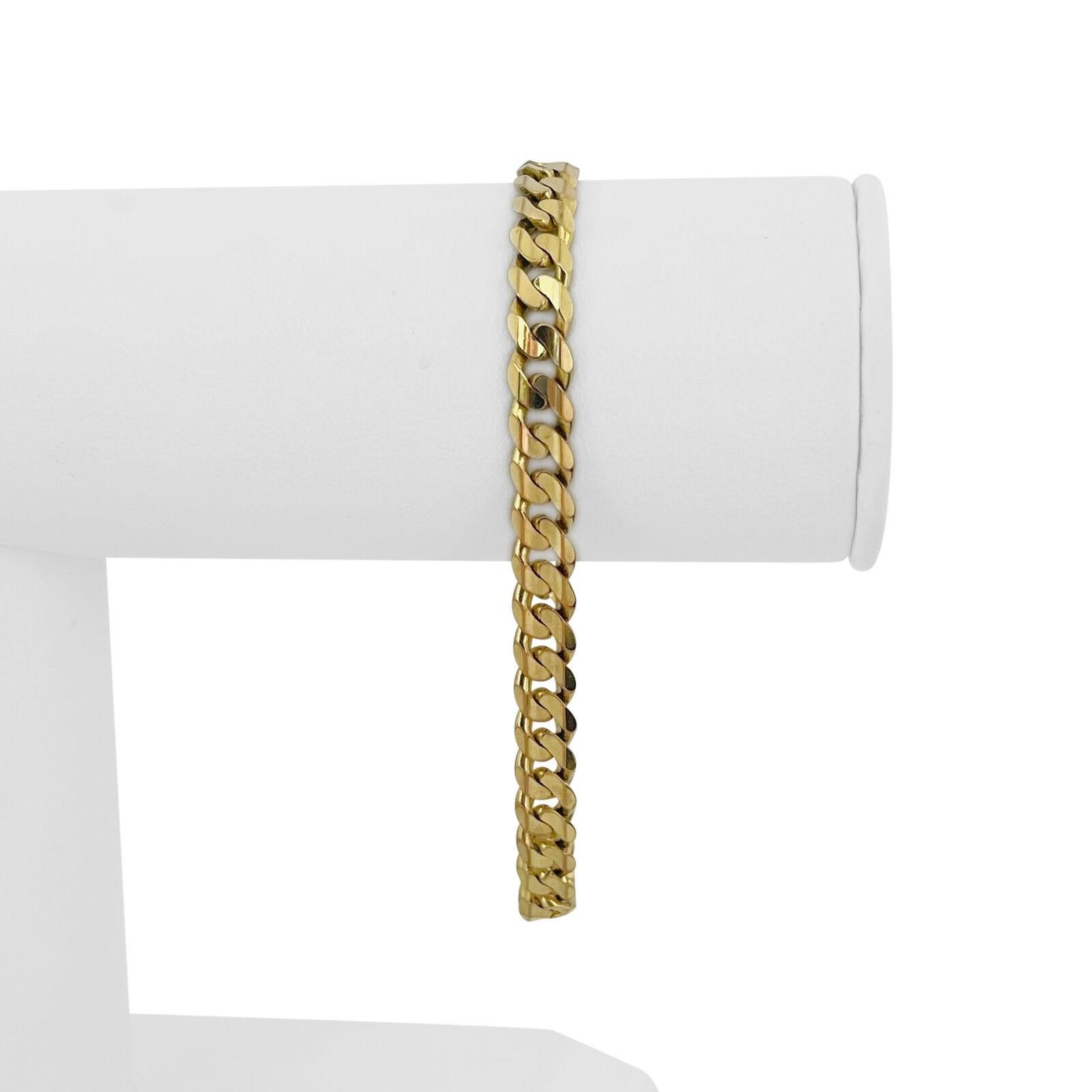 10k Yellow Gold 13g Semi Sold Men's 6mm Curb Link Bracelet 8