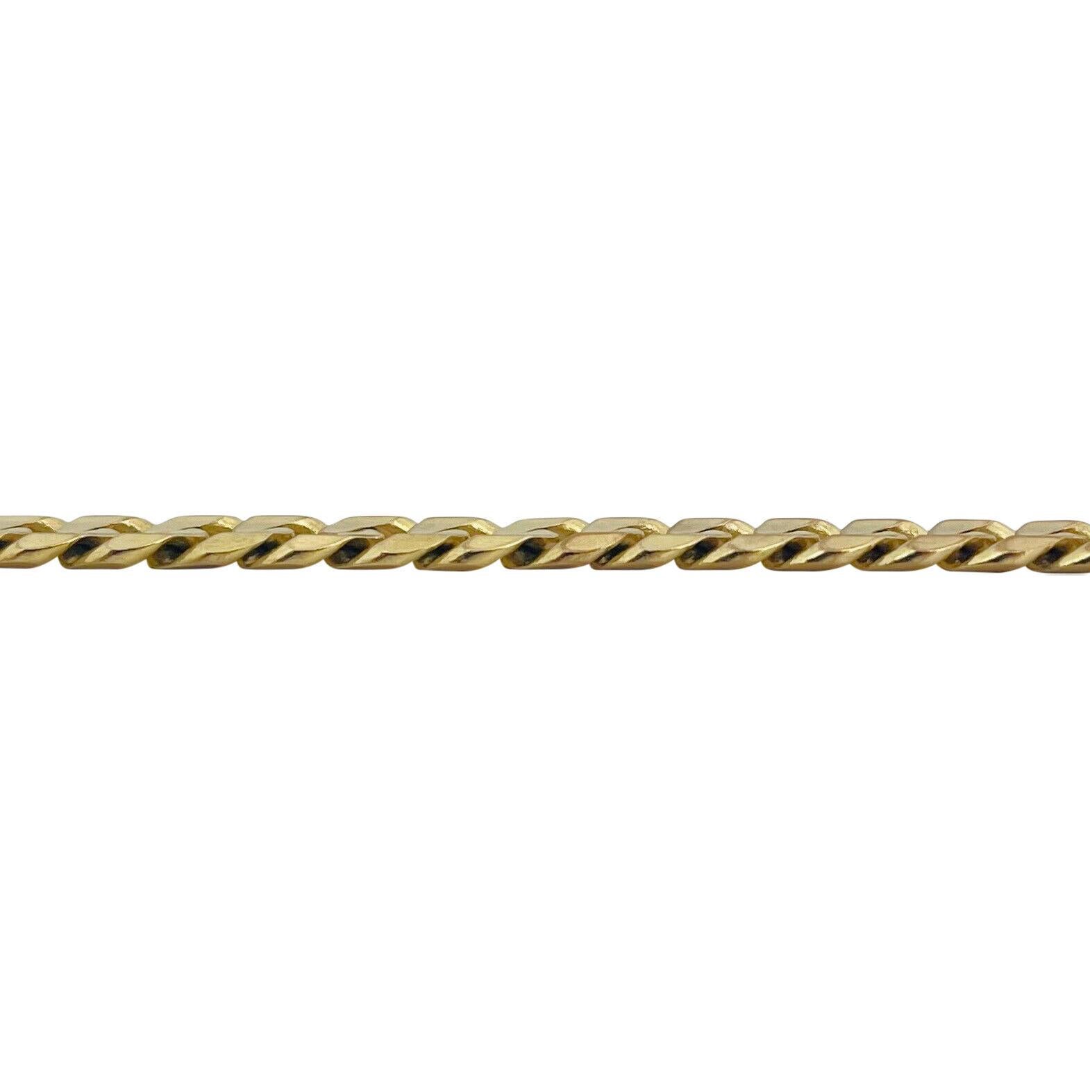 Bracelet à maillons en or jaune 10 carats, semi-enchâssé, pour hommes Bon état à Guilford, CT