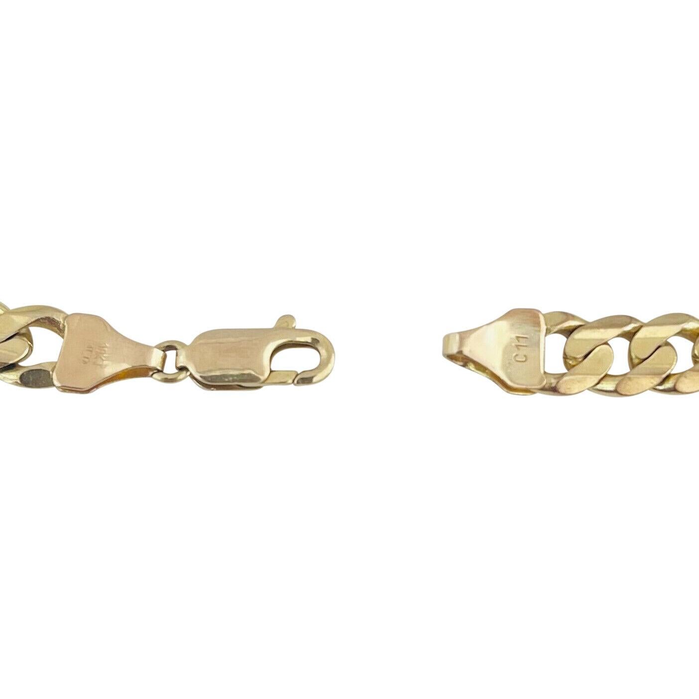 Women's or Men's 10 Karat Yellow Gold Semi Sold Men's Curb Link Bracelet For Sale