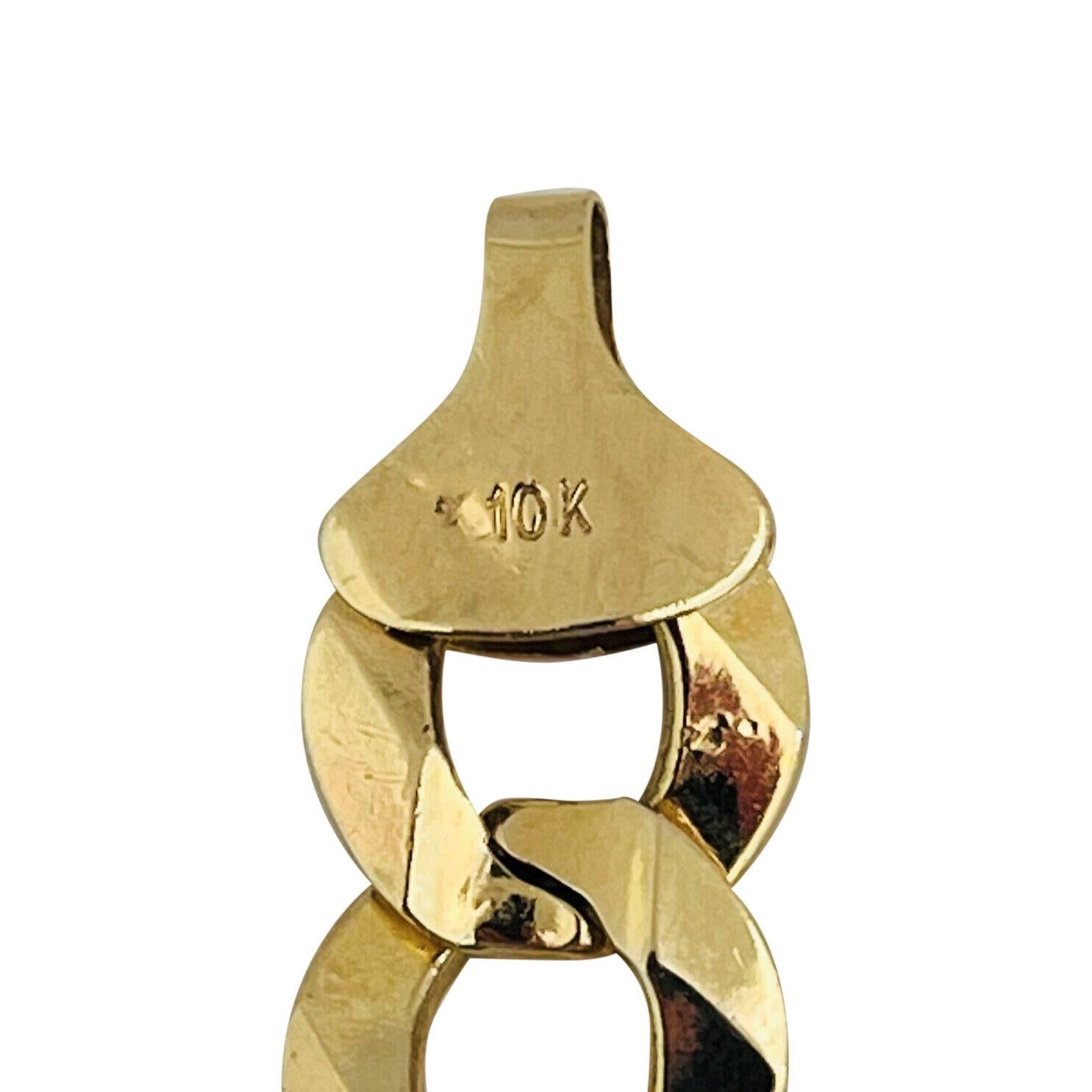 10 Karat Yellow Gold Semi Solid Curb Link Chain Bracelet 2