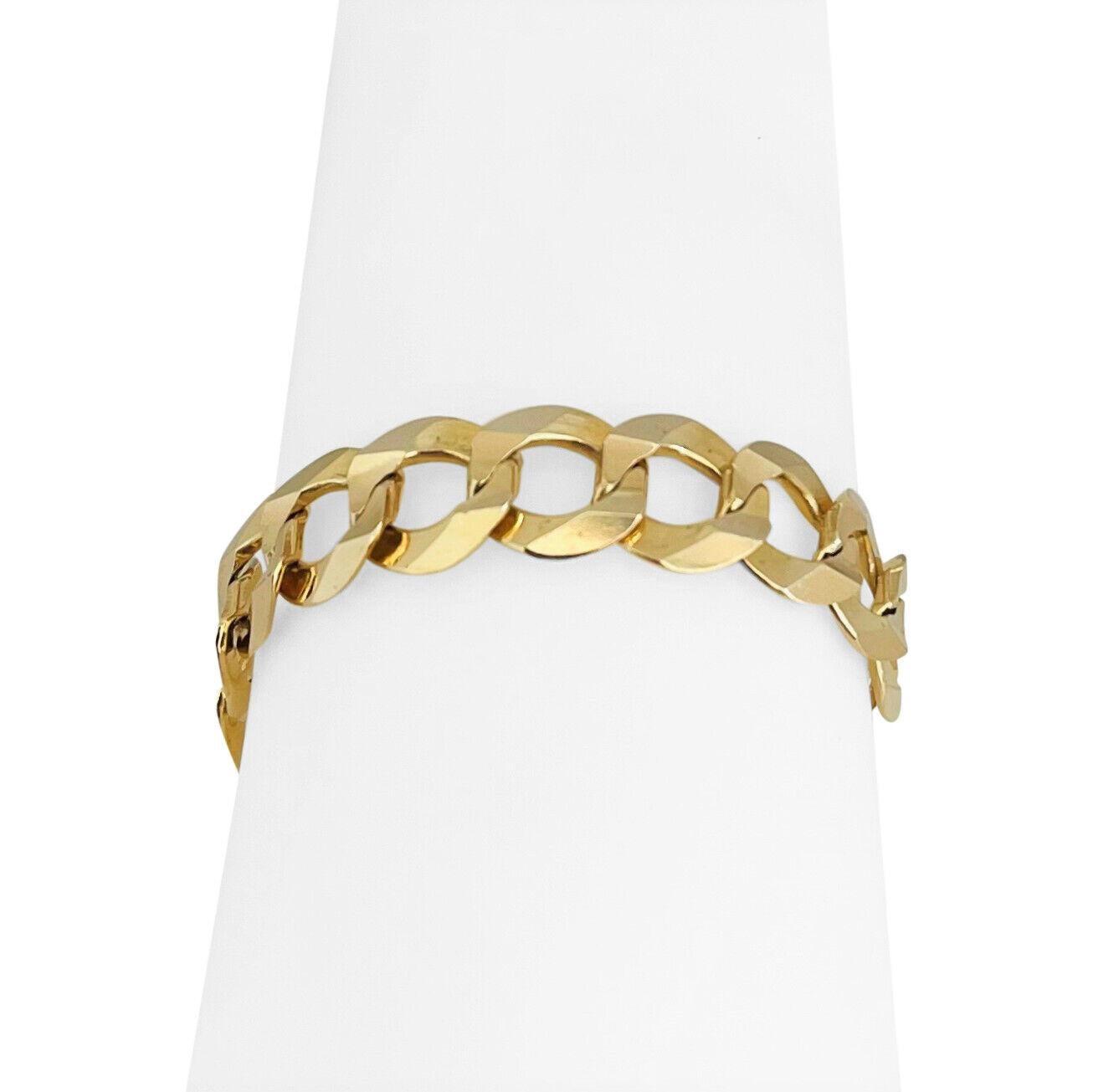 10 Karat Yellow Gold Semi Solid Curb Link Chain Bracelet 3