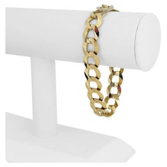 10 Karat Yellow Gold Semi Solid Curb Link Chain Bracelet