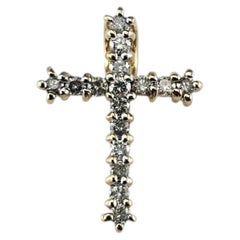 10 Karat Yellow Gold Small Diamond Cross Pendant #25416