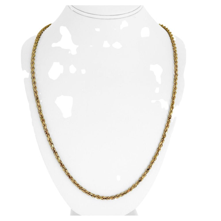 10k Yellow Gold Solid Diamond Cut Rope Chain (3.00 mm)