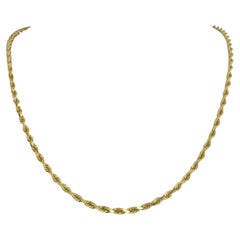 10 Karat Yellow Gold Solid Diamond Cut Rope Chain Necklace 