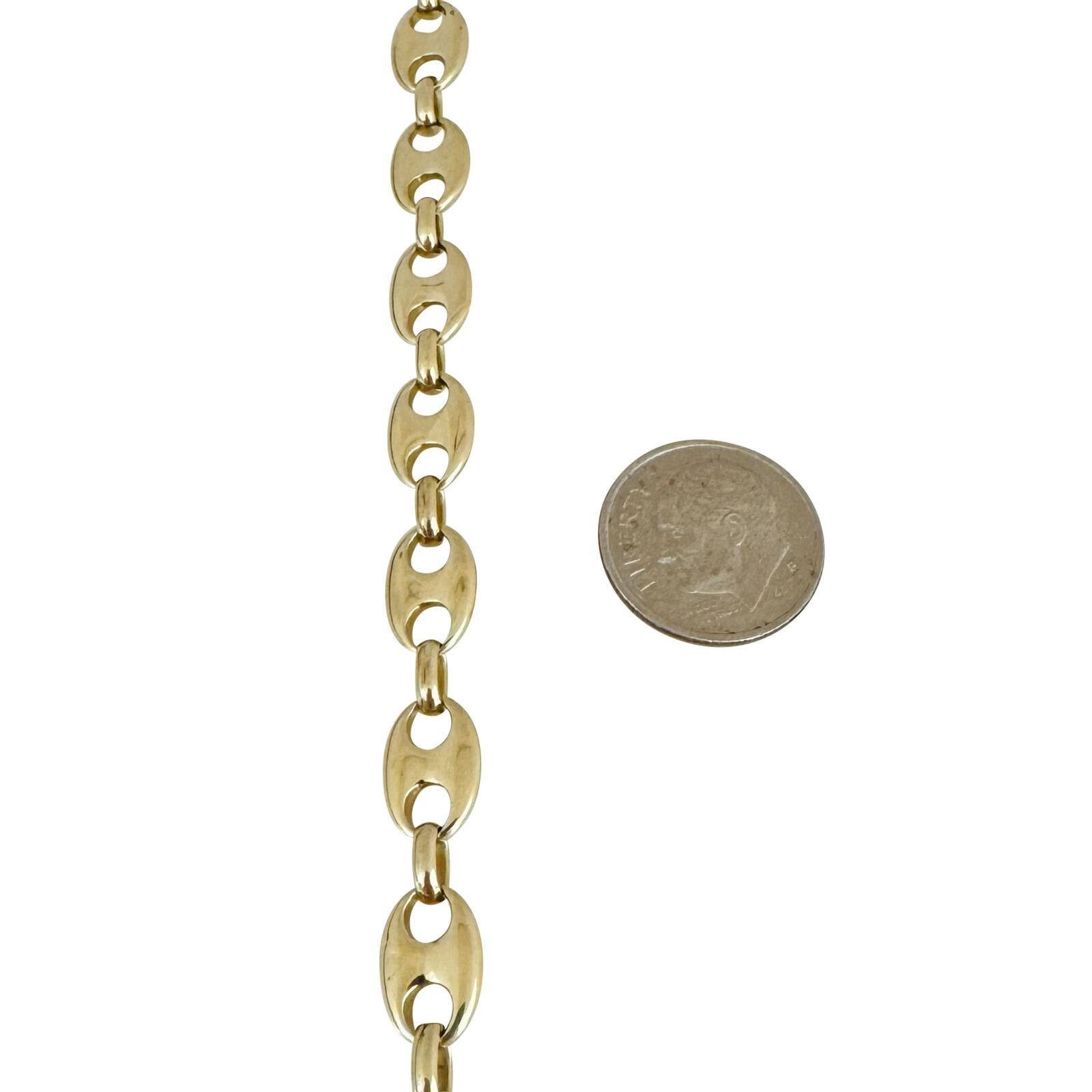 10 Karat Gelbgold Massiv-Flat Curb Gliederkette Halskette Türkei im Zustand „Gut“ in Guilford, CT
