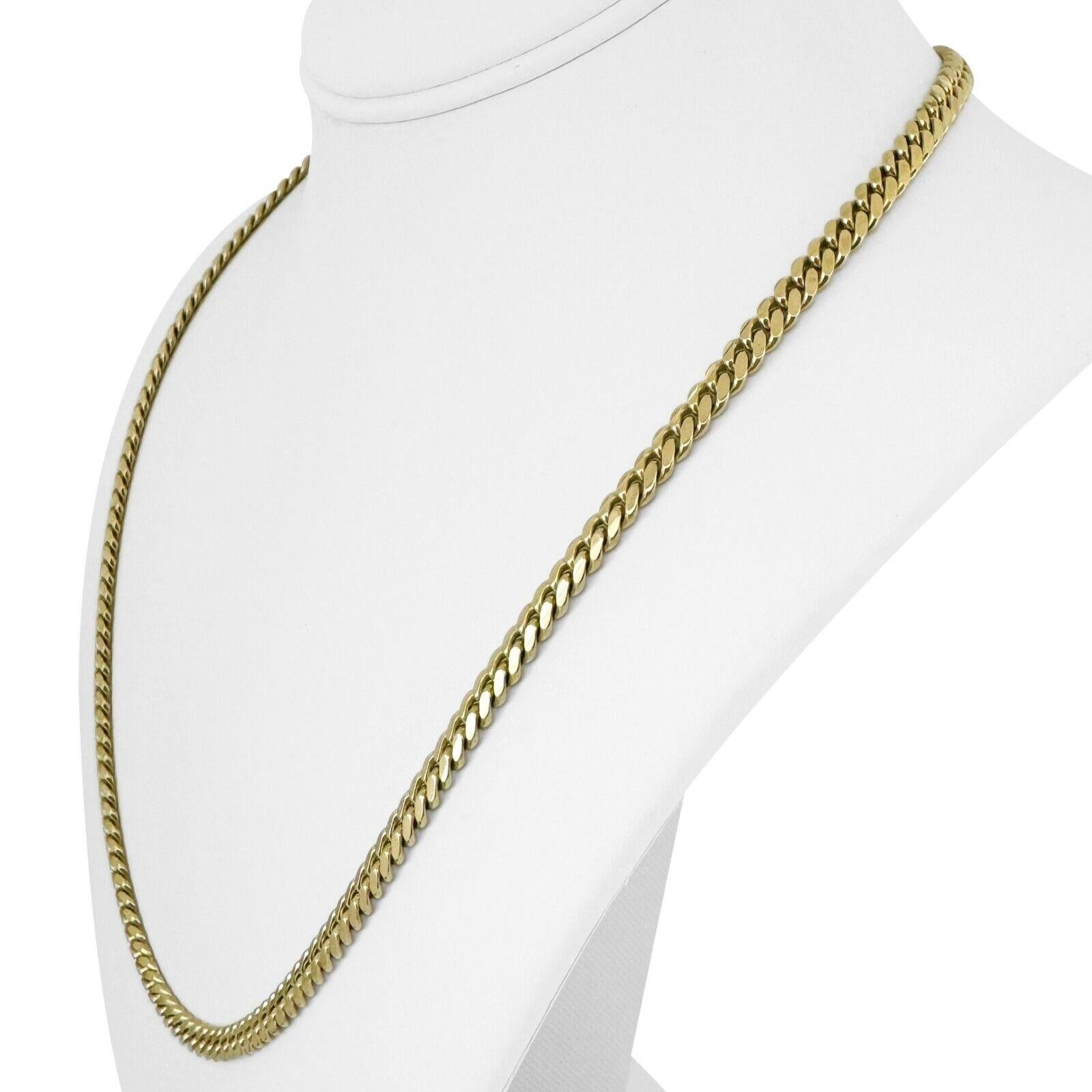 10k Yellow Gold 51.4g Solid Heavy 5mm Men's Cuban Link Chain Necklace 28