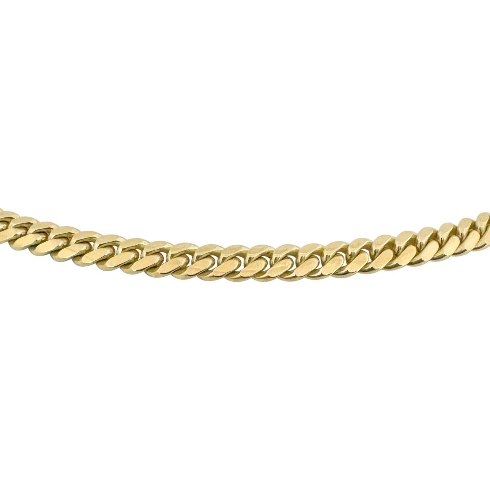 10 Karat Yellow Gold Solid Heavy 5mm Men's Cuban Link Chain Necklace  In Good Condition In Guilford, CT