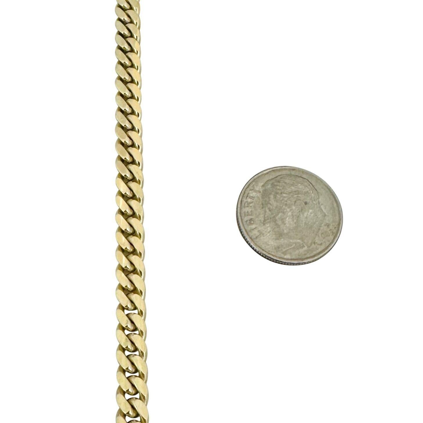 10 Karat Yellow Gold Solid Heavy 5mm Men's Cuban Link Chain Necklace  2