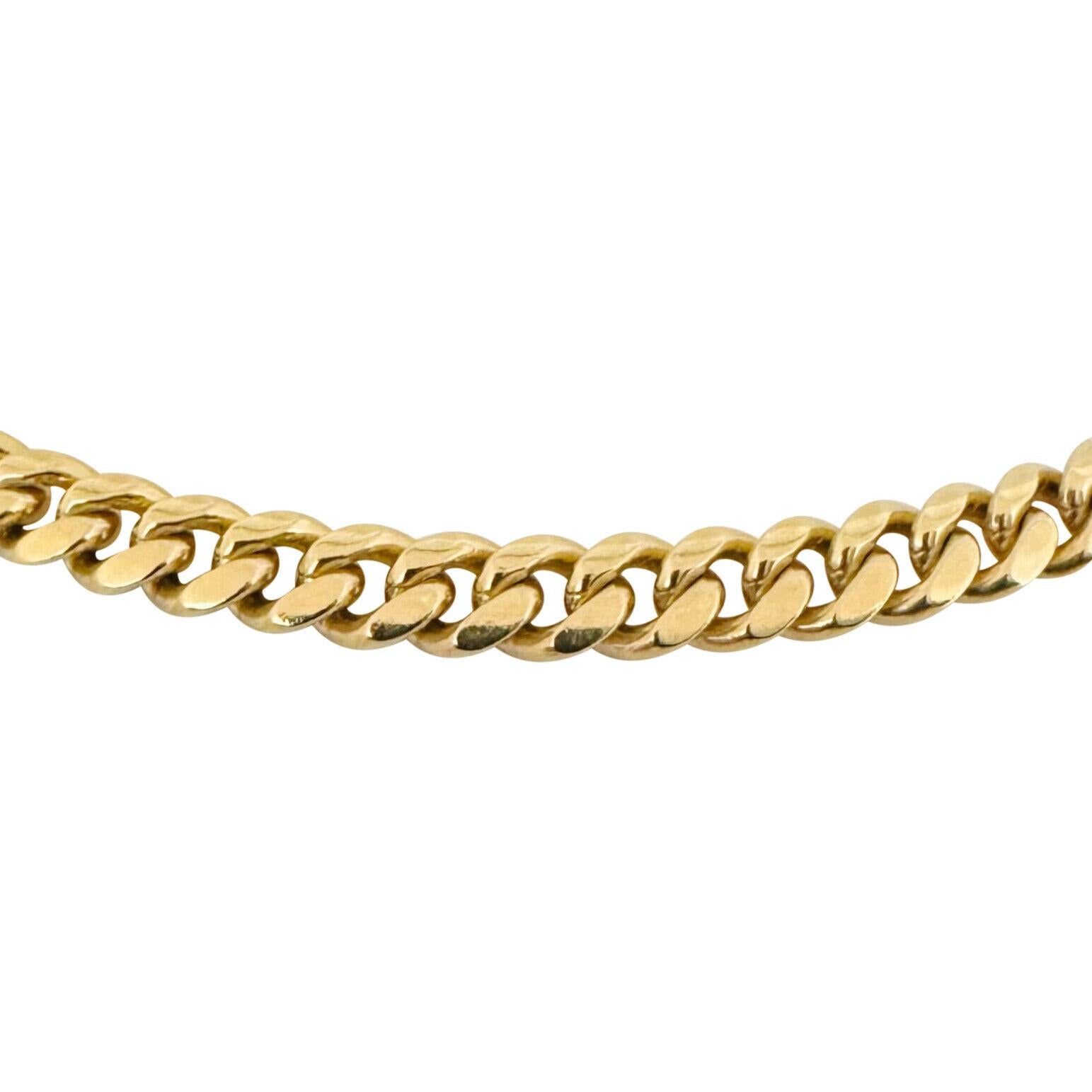 10 Karat Yellow Gold Solid Heavy Cuban Curb Link Chain Necklace In Good Condition In Guilford, CT