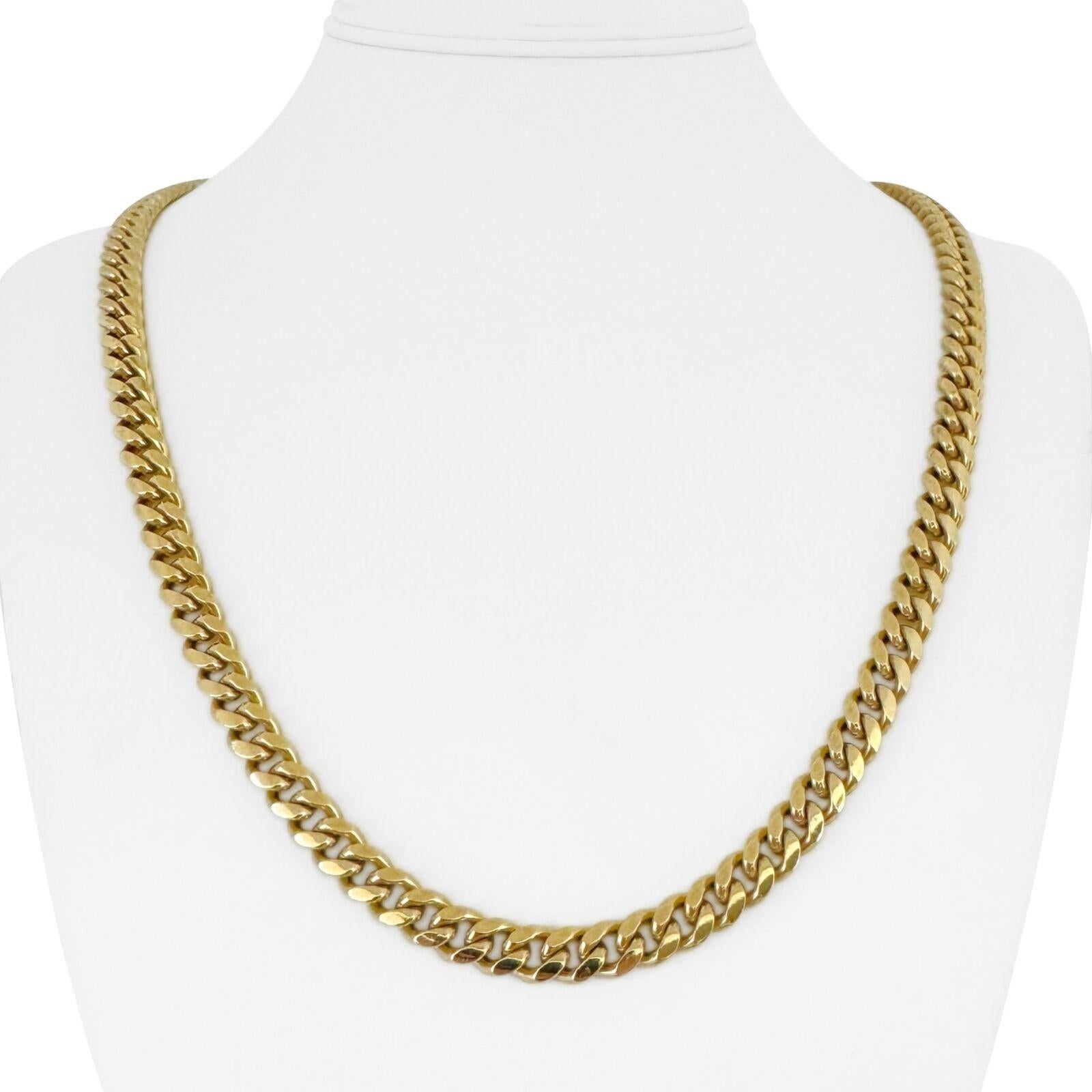 10 Karat Yellow Gold Solid Heavy Cuban Curb Link Chain Necklace 5
