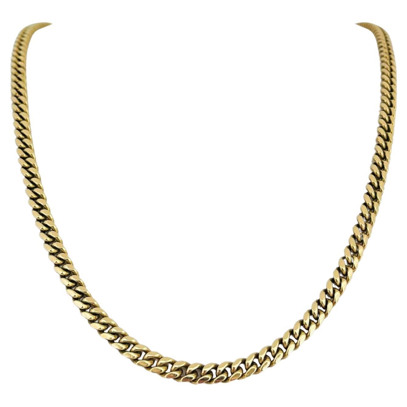 10 Karat Yellow Gold Solid Heavy Cuban Curb Link Chain Necklace