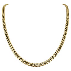 10 Karat Yellow Gold Solid Heavy Cuban Curb Link Chain Necklace 