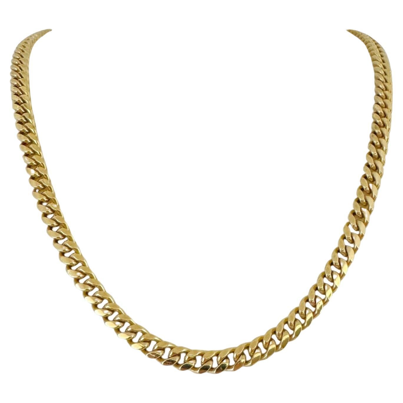 10 Karat Yellow Gold Solid Heavy Cuban Curb Link Chain Necklace