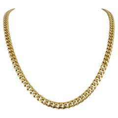 10 Karat Yellow Gold Solid Heavy Cuban Curb Link Chain Necklace