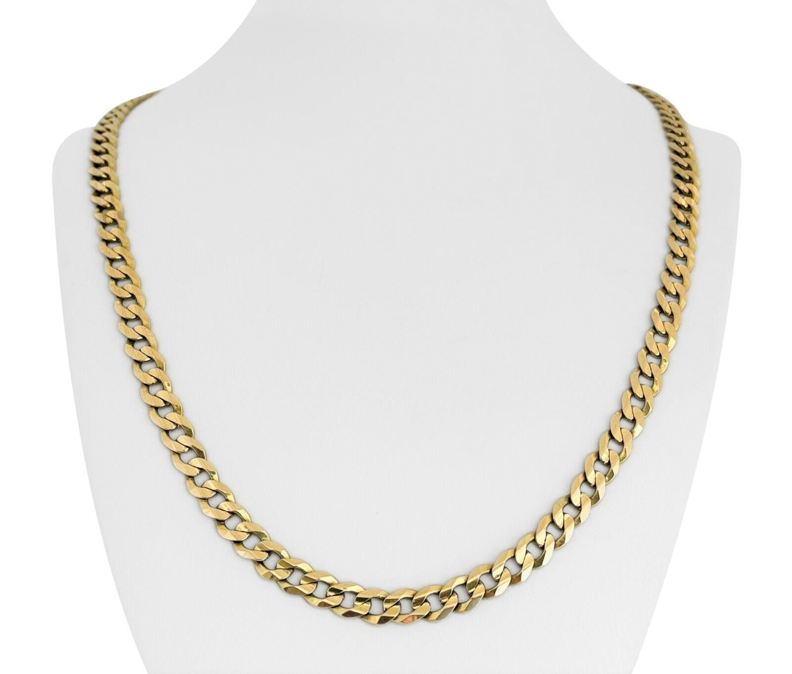 10 Karat Yellow Gold Solid Heavy Curb Link Chain Necklace Turkey 2