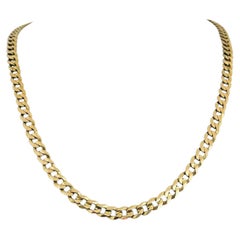 10 Karat Yellow Gold Solid Heavy Curb Link Chain Necklace Turkey