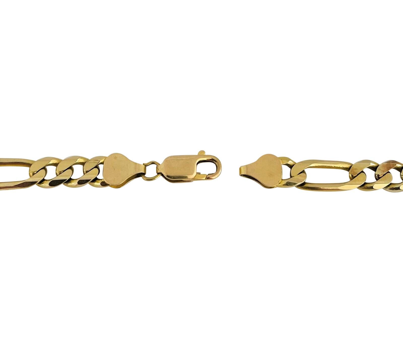 Women's or Men's 10 Karat Yellow Gold Solid Heavy Figaro Link Chain Necklace