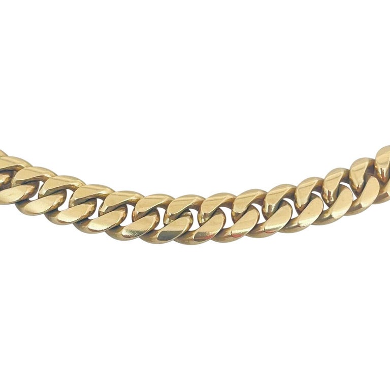 10 Karat Yellow Gold Solid Heavy Men's Cuban Link Chain Necklace For