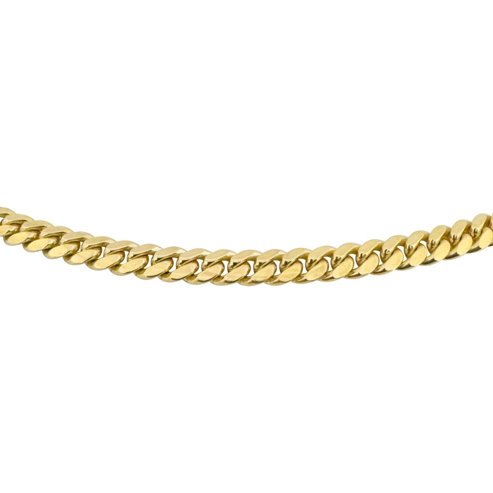 10 Karat Yellow Gold Solid Heavy Men's Cuban Link Chain Necklace  In Good Condition In Guilford, CT