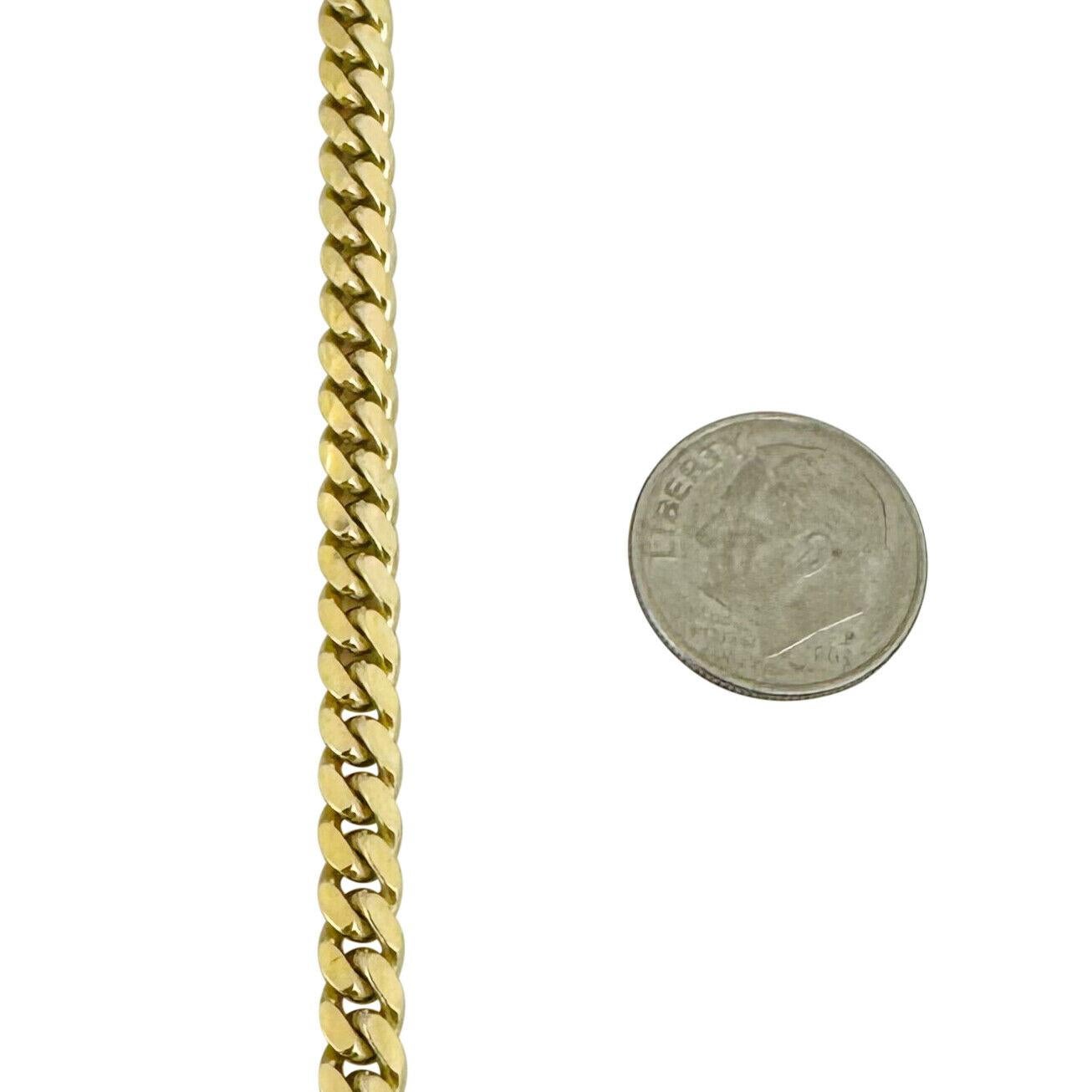 10 Karat Yellow Gold Solid Heavy Men's Cuban Link Chain Necklace  2