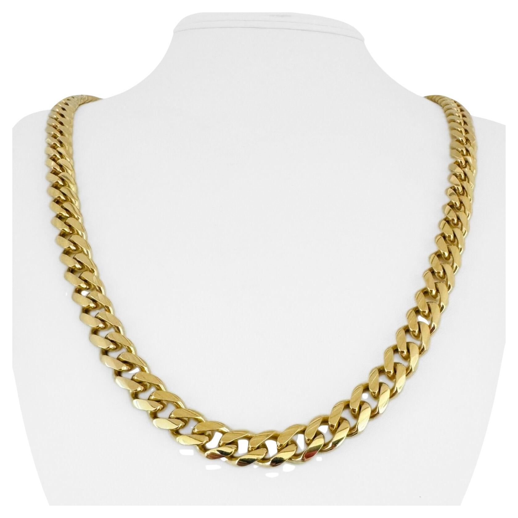 10 Karat Yellow Gold Solid Heavy Men's Cuban Link Chain Necklace