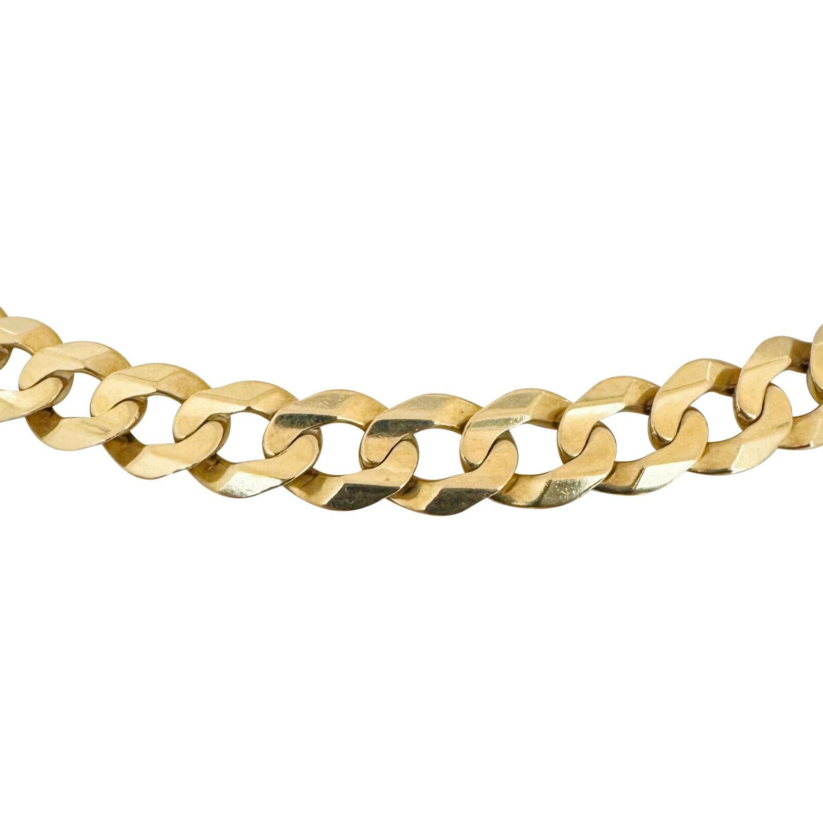 10 Karat Yellow Gold Solid Heavy Men's Curb Link Chain Necklace Italy  In Good Condition In Guilford, CT