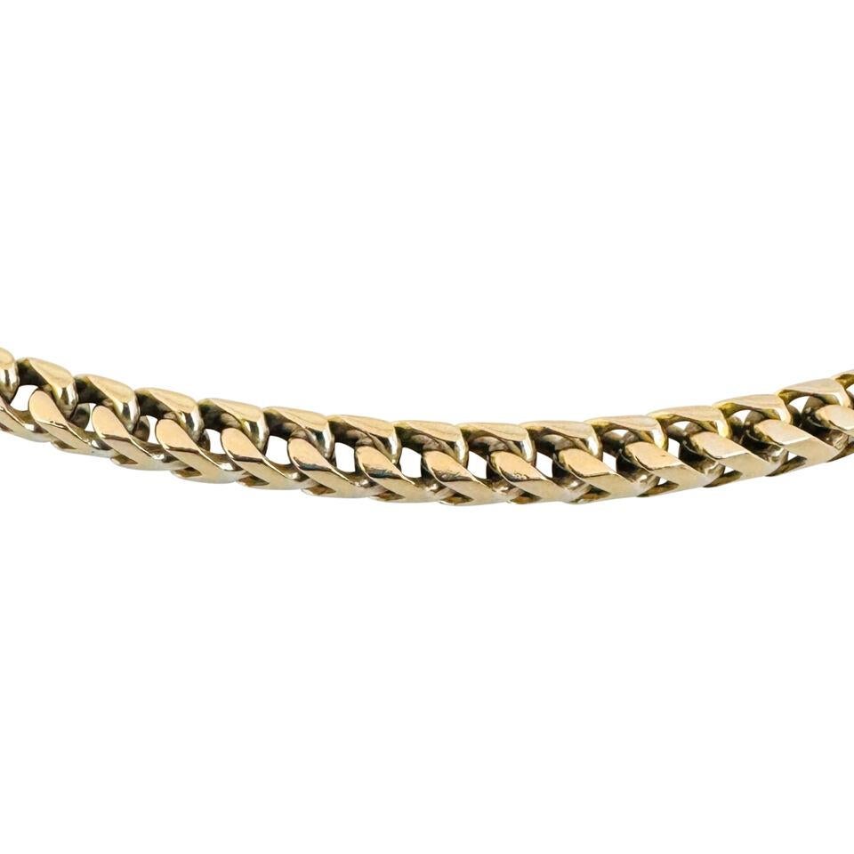 10k Yellow Gold 59.3g Solid Long 3.5mm Squared Franco Link Chain Necklace 30