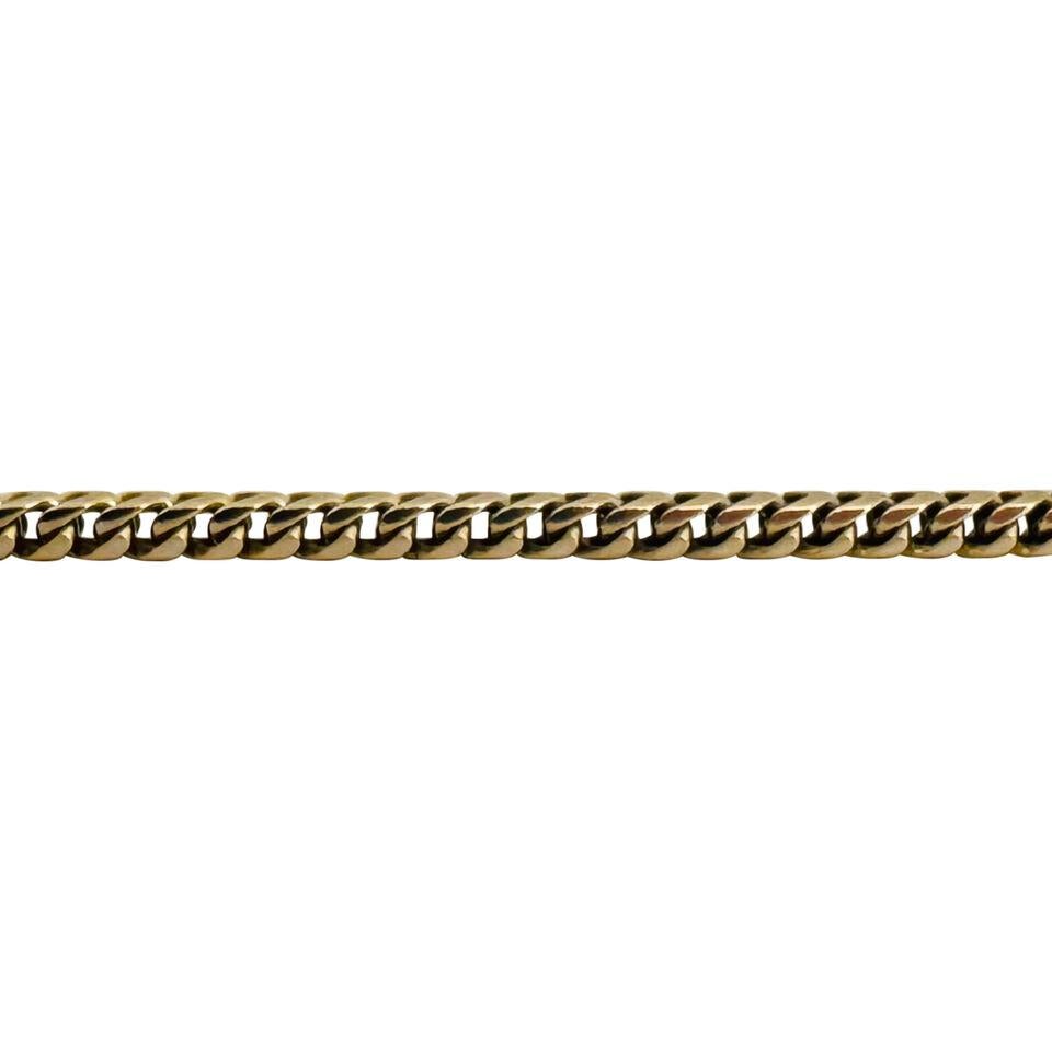 10 Karat Yellow Gold Solid Long Squared Franco Link Chain Necklace  In Good Condition In Guilford, CT