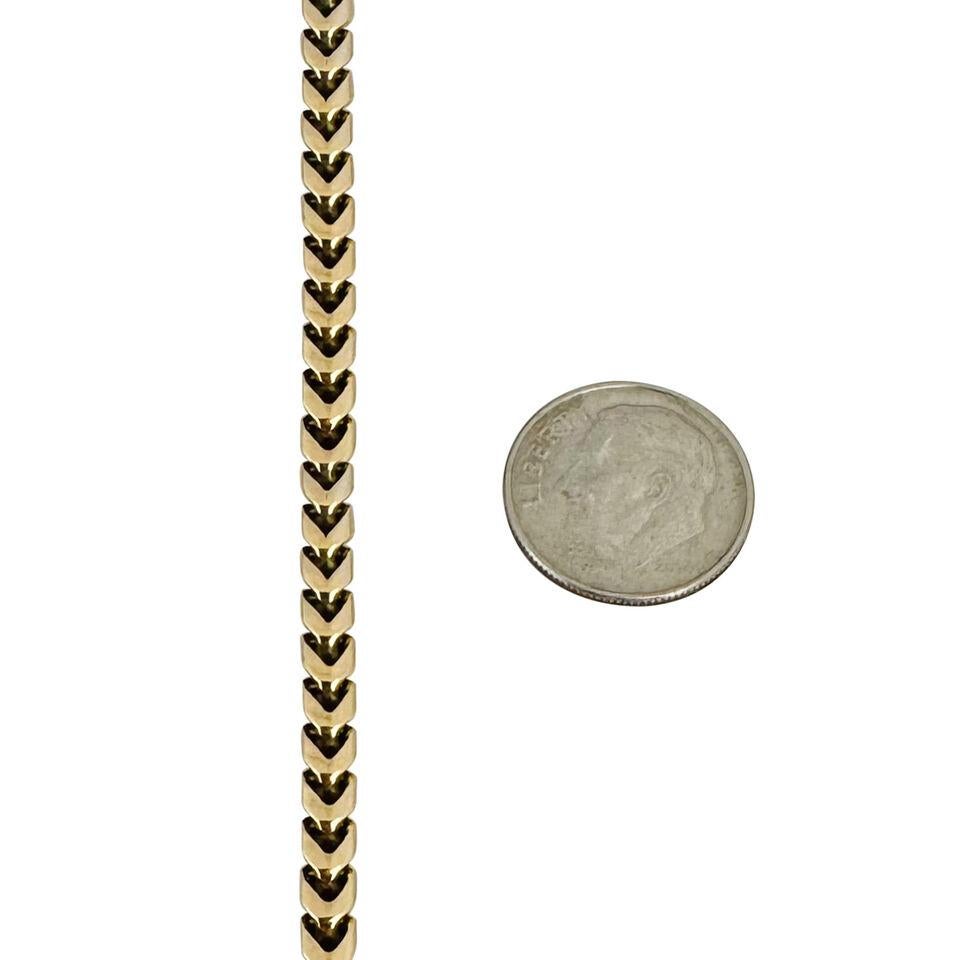 10 Karat Gelbgold Massivlange, lange, quadratische Franco-Gliederkette Halskette  für Damen oder Herren